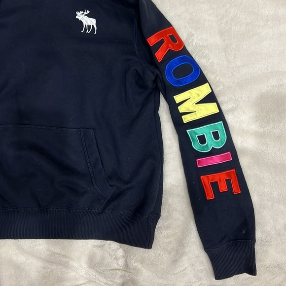 Abercrombie dark Navy blue pullover hoodie-size 13/14 - Picture 3 of 8